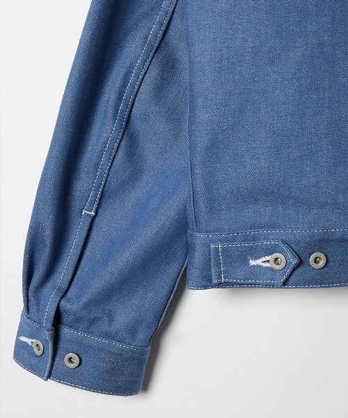 leinwande(ラインヴァンド)の「【leinwande】Stand Collar Denim Jacket(デニムジャケット・レディース・ブルー/ブラック・ONE SIZE)」の7枚目の写真