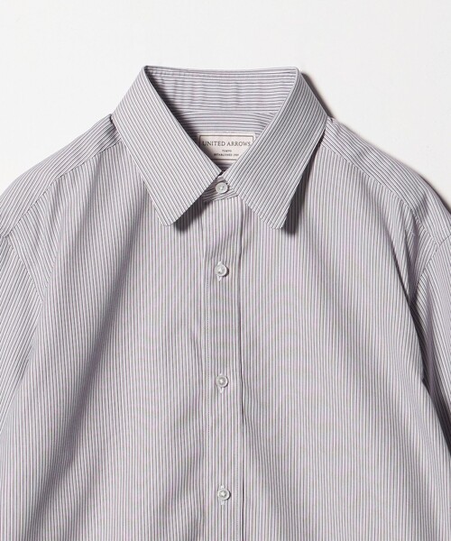 UNITED ARROWS(ユナイテッドアローズ)の「イージーケア AG オルタネイトストライプ ラウンドレギュラーカラーシャツ 抗菌防臭(ビジネスシャツ・メンズ・ワイン・41cm/39cm/40cm/37cm/38cm)」の4枚目の写真