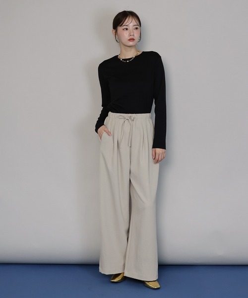 J by blue(ジェイバイブルー)の「タックワイドイージーパンツ(その他パンツ・レディース・ブラック/モカ/ベージュ/ブラウン・MEDIUM)」の16枚目の写真