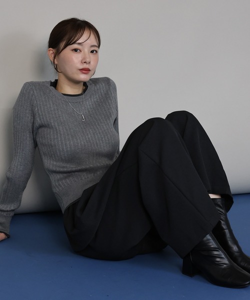 J by blue(ジェイバイブルー)の「タックワイドイージーパンツ(その他パンツ・レディース・ブラック/モカ/ベージュ/ブラウン・MEDIUM)」の9枚目の写真