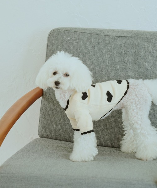 ROPE' PICNIC（ロペピクニック）の「【DOG】ランダムハートニット（ペットウェア・レディース・ブラック/レッド・M size/S/M/L）」の3枚目の写真