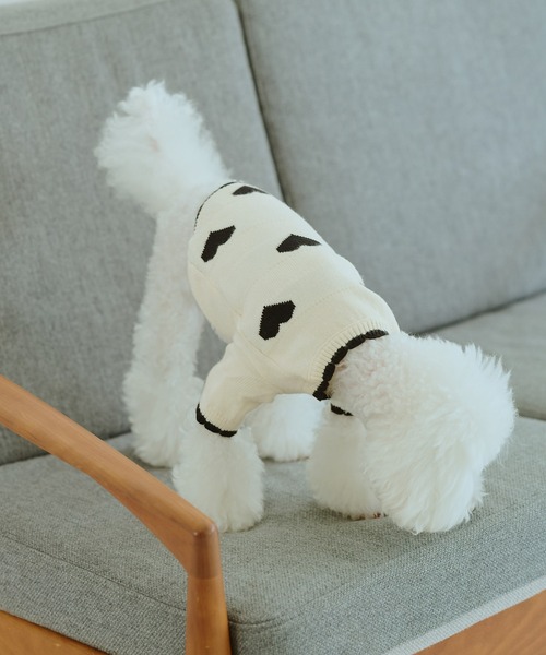 ROPE' PICNIC（ロペピクニック）の「【DOG】ランダムハートニット（ペットウェア・レディース・ブラック/レッド・M size/S/M/L）」の4枚目の写真
