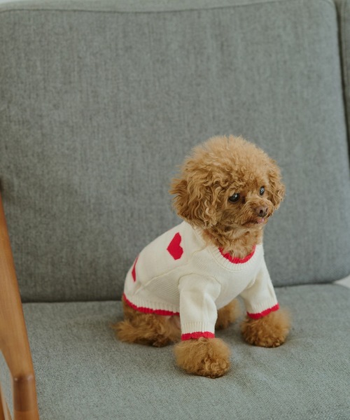 ROPE' PICNIC（ロペピクニック）の「【DOG】ランダムハートニット（ペットウェア・レディース・ブラック/レッド・M size/S/M/L）」の6枚目の写真
