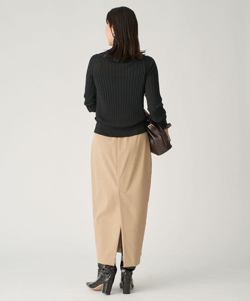 SLOANE(スローン)の「SLOANE スローン 18Gワイドリブポロカーディガン SL10W-9 44(カーディガン/ボレロ・レディース・ブラック/ネイビー・SMALL)」の9枚目の写真