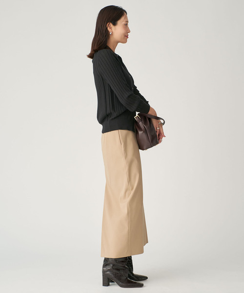 SLOANE(スローン)の「SLOANE スローン 18Gワイドリブポロカーディガン SL10W-9 44(カーディガン/ボレロ・レディース・ブラック/ネイビー・SMALL)」の10枚目の写真