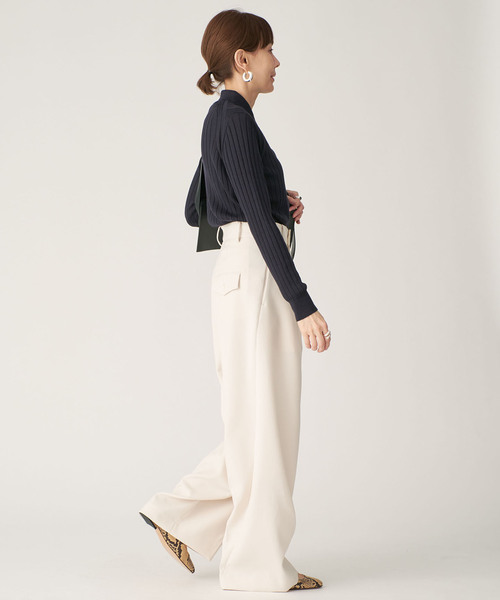 SLOANE(スローン)の「SLOANE スローン 18Gワイドリブポロカーディガン SL10W-9 44(カーディガン/ボレロ・レディース・ブラック/ネイビー・SMALL)」の15枚目の写真