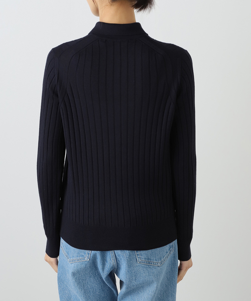 SLOANE(スローン)の「SLOANE スローン 18Gワイドリブポロカーディガン SL10W-9 44(カーディガン/ボレロ・レディース・ブラック/ネイビー・SMALL)」の19枚目の写真