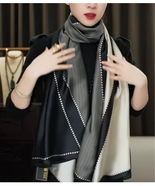 エルメス　HERMES シルク100 アンゴラ100 リバーシブル マフラー エルメス マフラー アンゴラ100% / SILK100% フェザー オレンジ