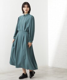 【春まで着られる】フィット＆フレア長袖ワンピース