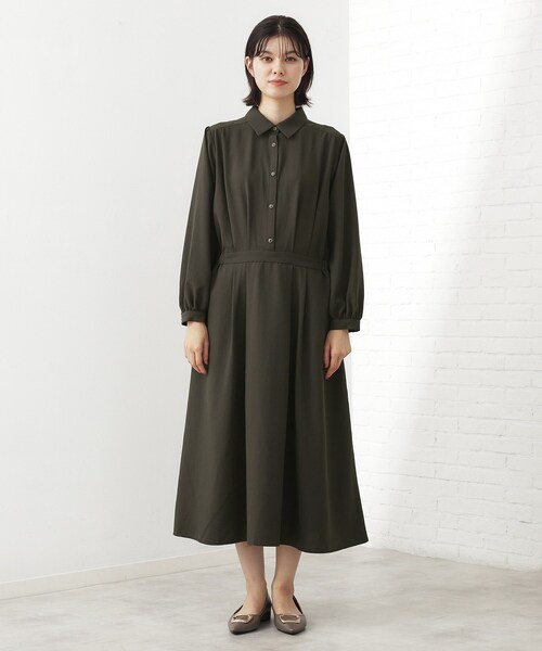 THE SHOP TK （ザ ショップ ティーケー ）の「【春まで着られる】フィット＆フレア長袖ワンピース（ワンピース・レディース・スミクロ/ブルー・14/13/12）」の11枚目の写真