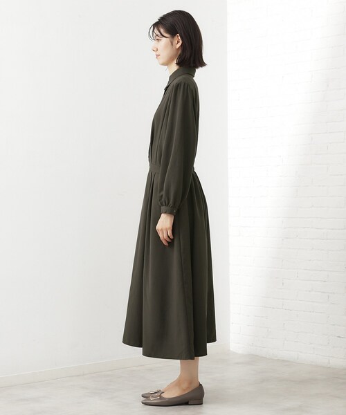 THE SHOP TK （ザ ショップ ティーケー ）の「【春まで着られる】フィット＆フレア長袖ワンピース（ワンピース・レディース・スミクロ/ブルー・14/13/12）」の12枚目の写真