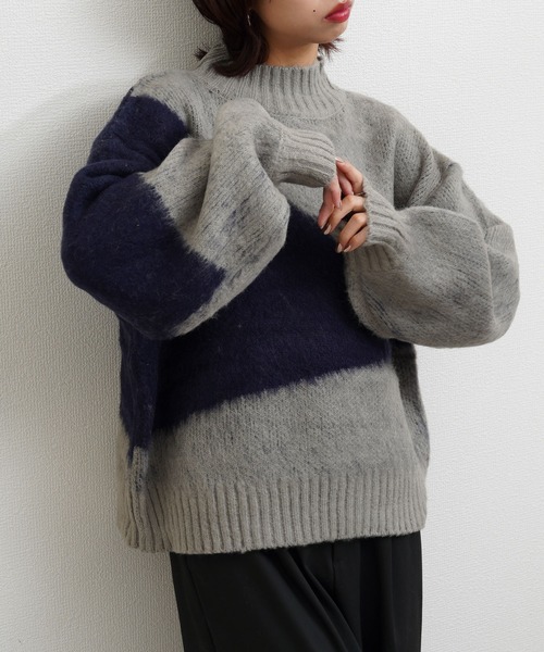 Chillfar(チルファー)の「ニュアンスモックネックニット(ニット/セーター・レディース・ダークグレー/グレー/グレー系その他・FREE)」の21枚目の写真