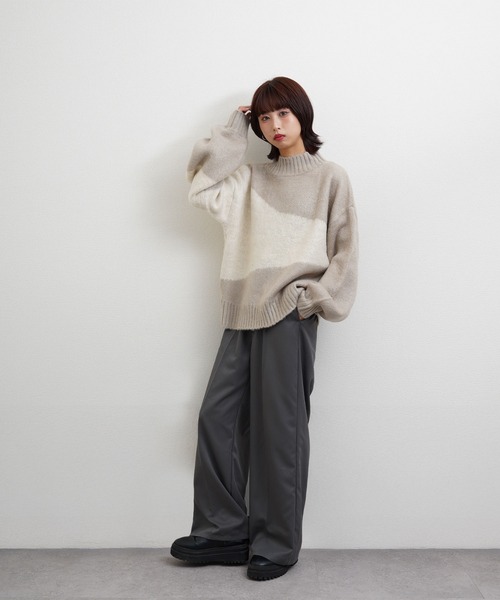Chillfar(チルファー)の「ニュアンスモックネックニット(ニット/セーター・レディース・ダークグレー/グレー/グレー系その他・FREE)」の17枚目の写真