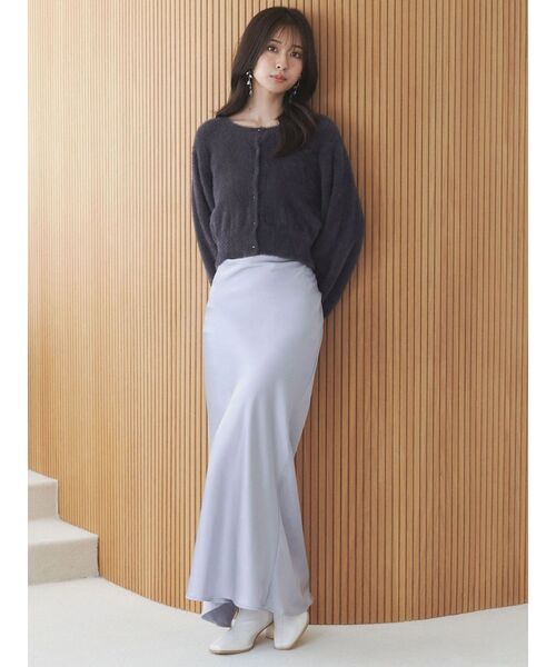 MERCURYDUO(マーキュリーデュオ)の「ミニシャギークルーネックカーディガン(カーディガン/ボレロ・レディース・アイボリー/グレー/ベビーピンク/ラベンダー・FREE)」の6枚目の写真