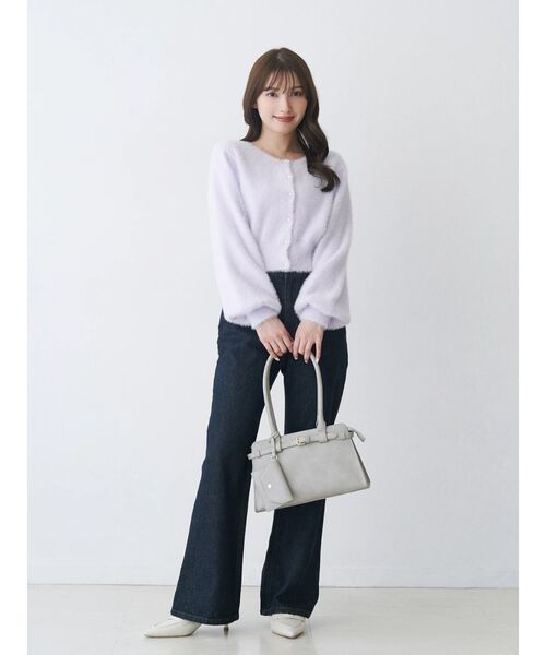 MERCURYDUO(マーキュリーデュオ)の「ミニシャギークルーネックカーディガン(カーディガン/ボレロ・レディース・アイボリー/グレー/ベビーピンク/ラベンダー・FREE)」の11枚目の写真