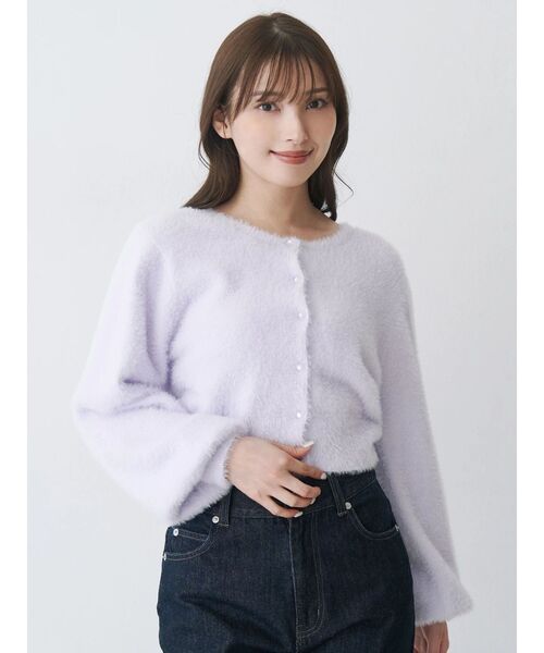 MERCURYDUO(マーキュリーデュオ)の「ミニシャギークルーネックカーディガン(カーディガン/ボレロ・レディース・アイボリー/グレー/ベビーピンク/ラベンダー・FREE)」の12枚目の写真