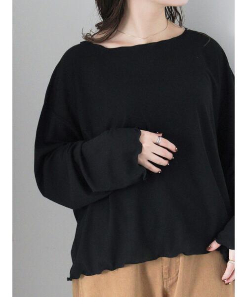 ehka sopo(エヘカソポ)の「◎シアーメローカットソー(Tシャツ/カットソー・レディース・ブラック/オフホワイト/ベージュ・F)」の9枚目の写真