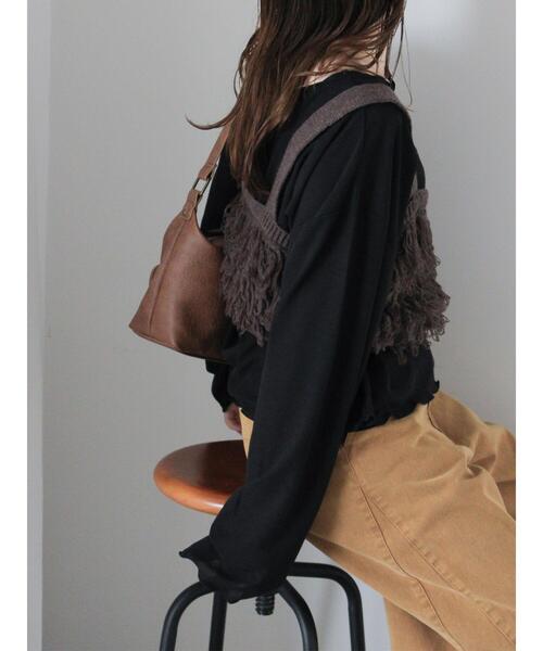 ehka sopo(エヘカソポ)の「◎シアーメローカットソー(Tシャツ/カットソー・レディース・ブラック/オフホワイト/ベージュ・F)」の11枚目の写真