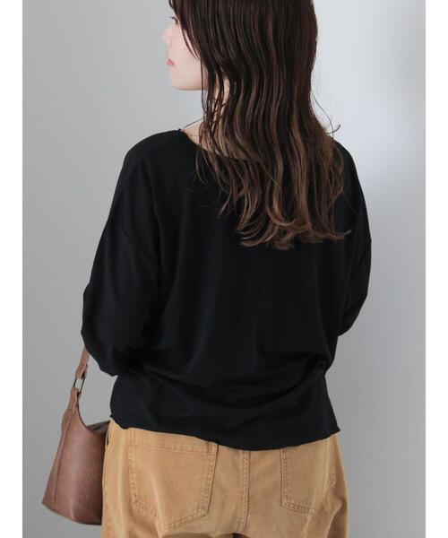 ehka sopo(エヘカソポ)の「◎シアーメローカットソー(Tシャツ/カットソー・レディース・ブラック/オフホワイト/ベージュ・F)」の10枚目の写真