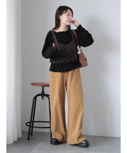 ehka sopo(エヘカソポ)の「◎シアーメローカットソー(Tシャツ/カットソー・レディース・ブラック/オフホワイト/ベージュ・F)」の12枚目の写真