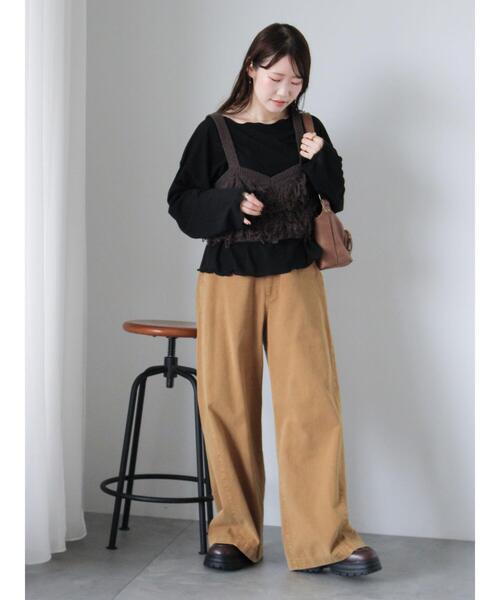 ehka sopo(エヘカソポ)の「◎シアーメローカットソー(Tシャツ/カットソー・レディース・ブラック/オフホワイト/ベージュ・F)」の16枚目の写真