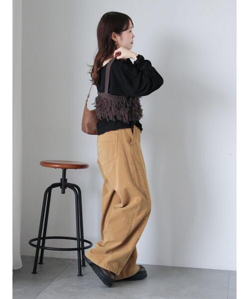 ehka sopo(エヘカソポ)の「◎シアーメローカットソー(Tシャツ/カットソー・レディース・ブラック/オフホワイト/ベージュ・F)」の17枚目の写真