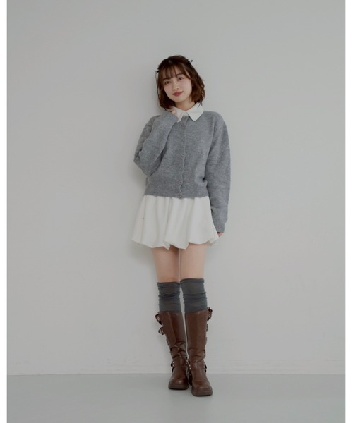 jumelle（ジュメロ）の「襟付き2wayカーディガン（カーディガン/ボレロ・レディース・グレー・FREE）」の3枚目の写真