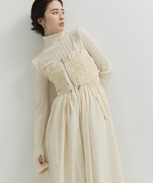 STUDIOUS（ステュディオス）の「【STUDIOUS/ステュディオス】SHIRRING ZIP CAMISOLE DRESS/シャーリングジップキャミソールドレス（ワンピース）」