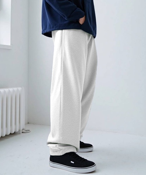 SITRY(シトリー)の「Heavy Weight Wide Silhouette Sweat Pants/ヘビーウェイト 裏起毛 ドローコード ワイドスウェットパンツ セットアップ対応(スウェットパンツ・メンズ・オートミール/チャコール/バーガンディー/グレー/ブラック・M/L/LL)」の1枚目の写真