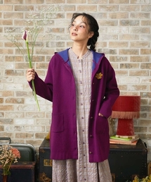 [タイムリーワーニング] ロング丈　カーディガン 長袖　パープル　コットン カーディガン・ボレロ（条件：パープル系）| ファッション通販