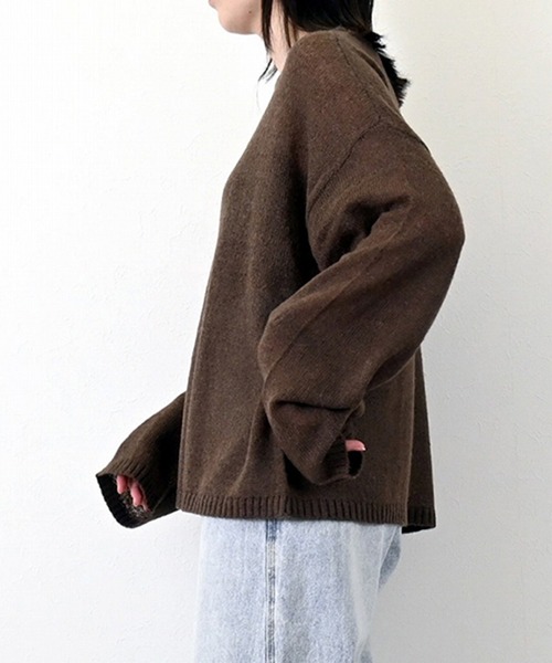 STYLEBLOCK（スタイルブロック）の「ニットシアープルオーバー（ニット/セーター・レディース・グレー/アイボリー/サックスブルー/ブラウン・M）」の7枚目の写真