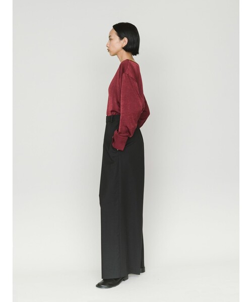 MIDIUMISOLID(ミディウミソリッド)の「MIDIUMISOLID タックワイドパンツ(その他パンツ・レディース・ブラック/オフホワイト/グレー・38/36)」の10枚目の写真