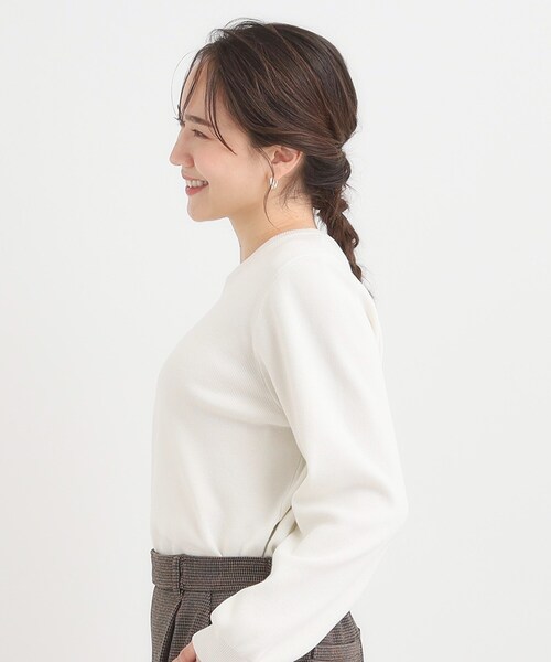 DRESKIP（ドレスキップ）の「【襟取り外し可/S-LL】上品見え レース襟ニット（ニット/セーター・レディース・グレー/アイボリー/ネイビー・04/03/02/01）」の8枚目の写真