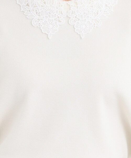 DRESKIP（ドレスキップ）の「【襟取り外し可/S-LL】上品見え レース襟ニット（ニット/セーター・レディース・グレー/アイボリー/ネイビー・04/03/02/01）」の10枚目の写真