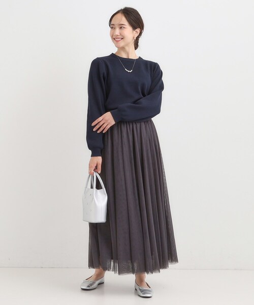 DRESKIP（ドレスキップ）の「【襟取り外し可/S-LL】上品見え レース襟ニット（ニット/セーター・レディース・グレー/アイボリー/ネイビー・04/03/02/01）」の16枚目の写真