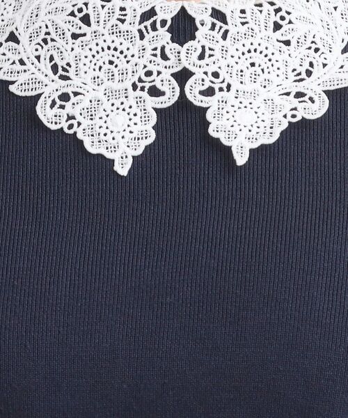 DRESKIP（ドレスキップ）の「【襟取り外し可/S-LL】上品見え レース襟ニット（ニット/セーター・レディース・グレー/アイボリー/ネイビー・04/03/02/01）」の17枚目の写真
