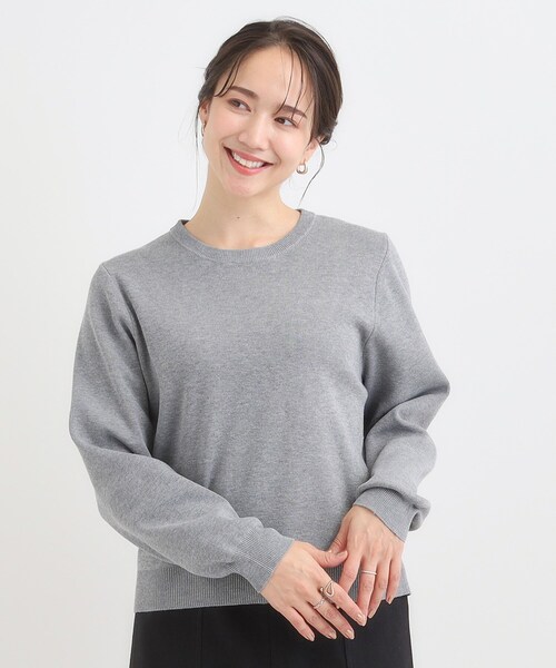 DRESKIP（ドレスキップ）の「【襟取り外し可/S-LL】上品見え レース襟ニット（ニット/セーター・レディース・グレー/アイボリー/ネイビー・04/03/02/01）」の21枚目の写真