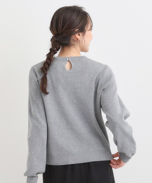 DRESKIP（ドレスキップ）の「【襟取り外し可/S-LL】上品見え レース襟ニット（ニット/セーター・レディース・グレー/アイボリー/ネイビー・04/03/02/01）」の22枚目の写真