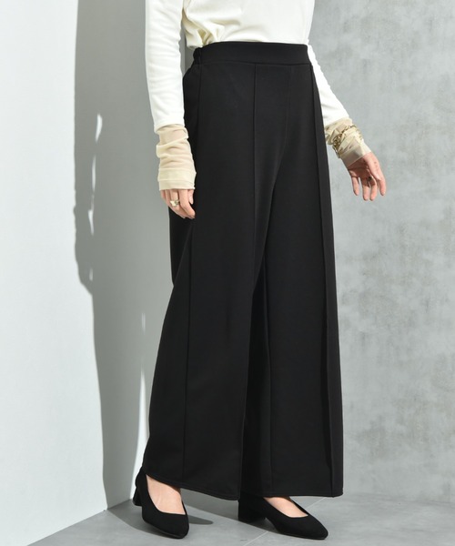 INTERPLANET（インタープラネット）の「ウールライク裏起毛セットアップ（ワンピース・レディース・ブラック/チャコールグレー・FREE）」の5枚目の写真