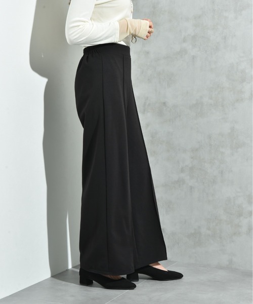 INTERPLANET（インタープラネット）の「ウールライク裏起毛セットアップ（ワンピース・レディース・ブラック/チャコールグレー・FREE）」の7枚目の写真