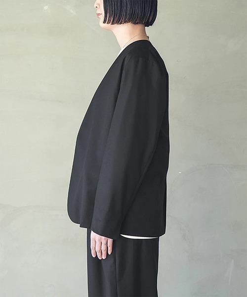 ノーカラージャケット（ノーカラージャケット）｜SOLAMONAT LARME