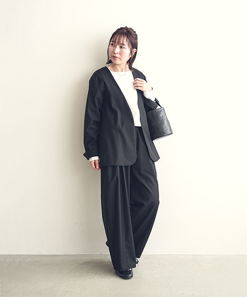 『未使用』ウッディハウス　SOLAMONAT LARME ノーカラージャケット ノーカラージャケット（ノーカラージャケット）｜SOLAMONAT LARME