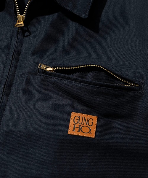 GUNG HO（ガンホー）の「GUNG HO/ ガンホー　BACK SATIN WORK JACKET（ブルゾン・メンズ・ベージュ/ブラック・MEDIUM/X-LARGE/LARGE）」の4枚目の写真