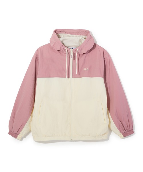 FILA（フィラ）の「【別注】フィラ FILA レディース裏トリコット起毛ウィンドジャケット 限定コラボ（ナイロンジャケット・レディース・スモークピンク/ダークグリーン/ネイビー・S/M/L/XL）」の15枚目の写真