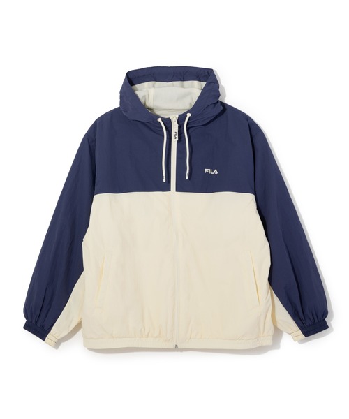 FILA（フィラ）の「【別注】フィラ FILA レディース裏トリコット起毛ウィンドジャケット 限定コラボ（ナイロンジャケット・レディース・スモークピンク/ダークグリーン/ネイビー・S/M/L/XL）」の13枚目の写真