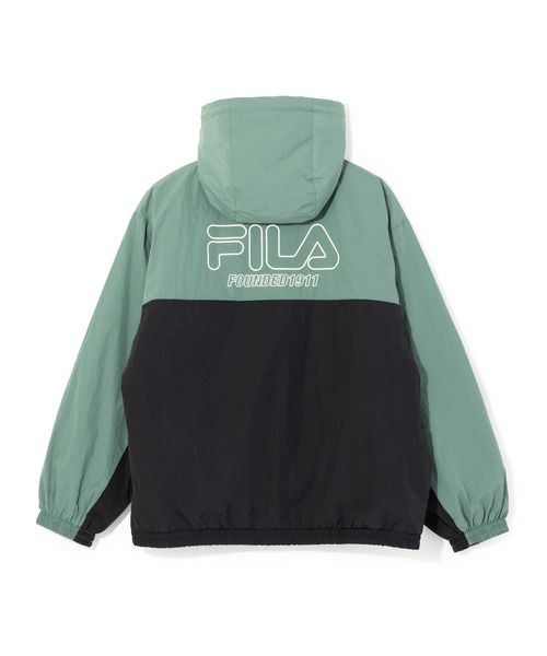 FILA（フィラ）の「【別注】フィラ FILA レディース裏トリコット起毛ウィンドジャケット 限定コラボ（ナイロンジャケット・レディース・スモークピンク/ダークグリーン/ネイビー・S/M/L/XL）」の17枚目の写真