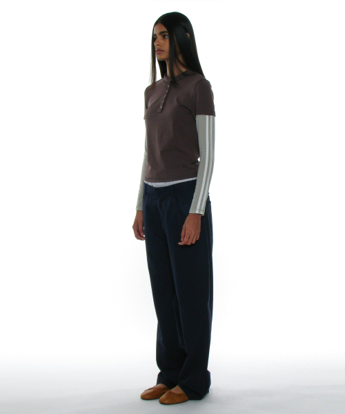 PARTIMENTO WOMEN(パルティメントウィメン)の「オールインワンレイヤードヘンリーロングスリーブTシャツ_チャコール(Tシャツ/カットソー・レディース・その他・SMALL/MEDIUM)」の5枚目の写真