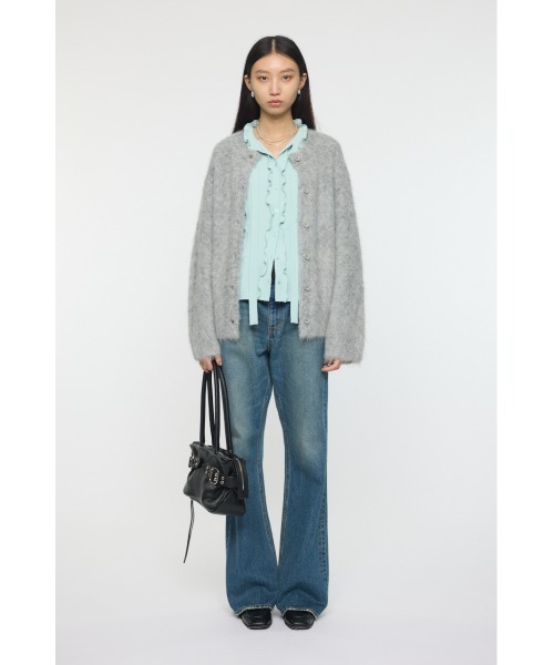 MOUSSY(マウジー)の「GEORGETTE RUFFLES ブラウス(シャツ/ブラウス・レディース・ネイビー/ミント・FREE)」の5枚目の写真