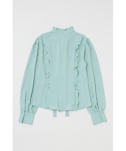 MOUSSY(マウジー)の「GEORGETTE RUFFLES ブラウス(シャツ/ブラウス・レディース・ネイビー/ミント・FREE)」の17枚目の写真