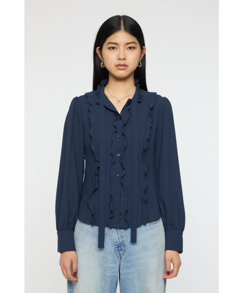 MOUSSY(マウジー)の「GEORGETTE RUFFLES ブラウス(シャツ/ブラウス・レディース・ネイビー/ミント・FREE)」の21枚目の写真